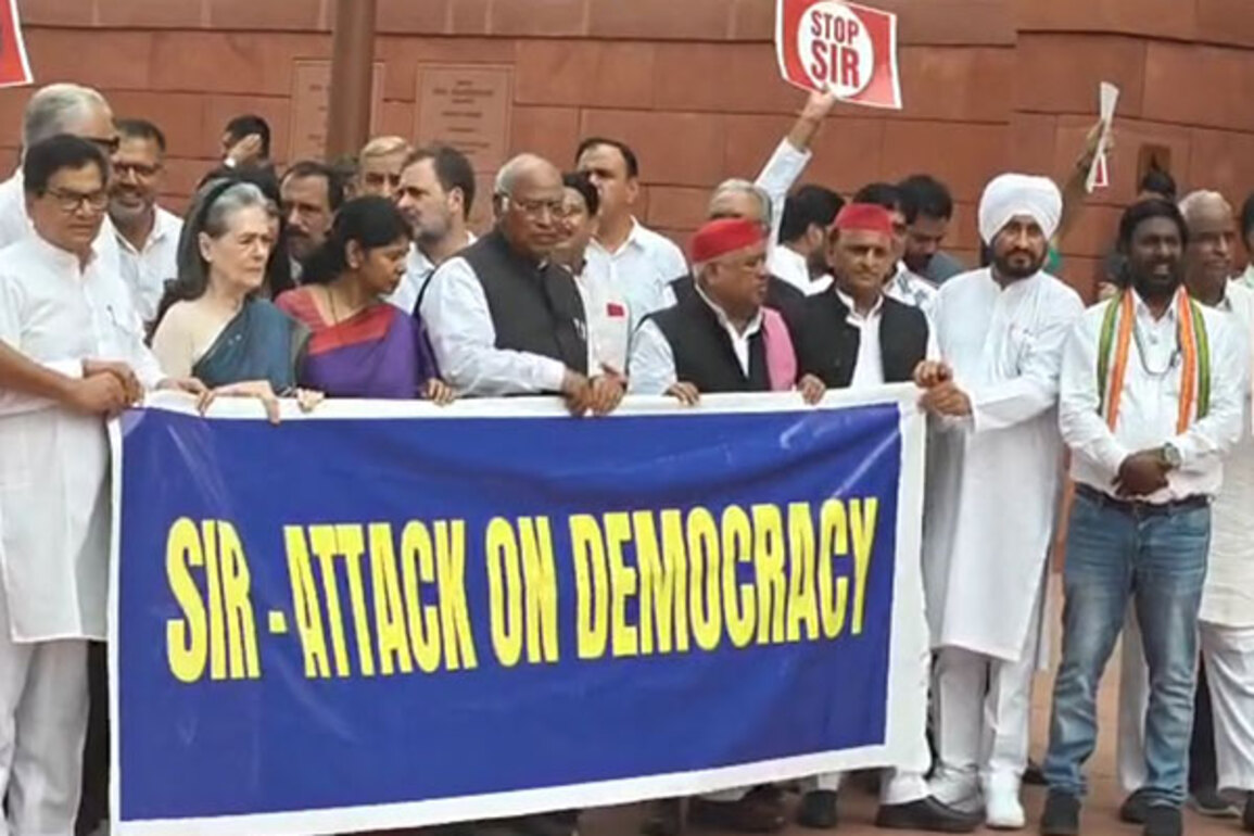 INDIA bloc MPs to protest against Bihar SIR in Parliament complex today