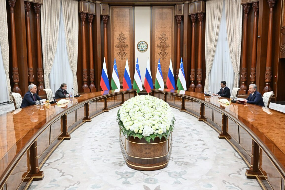 UZBEKISTAN-TASHKENT-PRESIDENT-RUSSIAN STATE DUMA-CHAIRMAN-MEETING