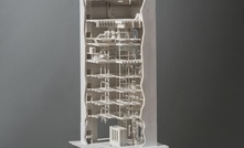 The model of the Ivanplats' Platreef No. 2 shaft headframe