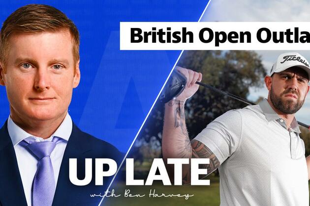Up Late- He hits a golf ball like youd expect a bikie to. Hard.