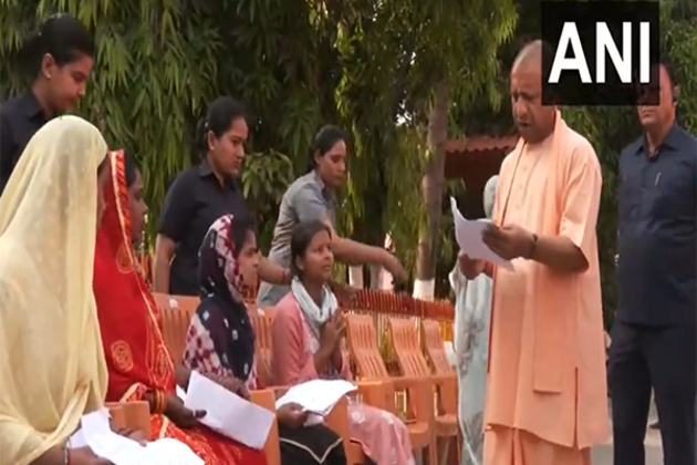 CM Yogi held janata darshan at Gorakhnath Temple in Gorakhpur