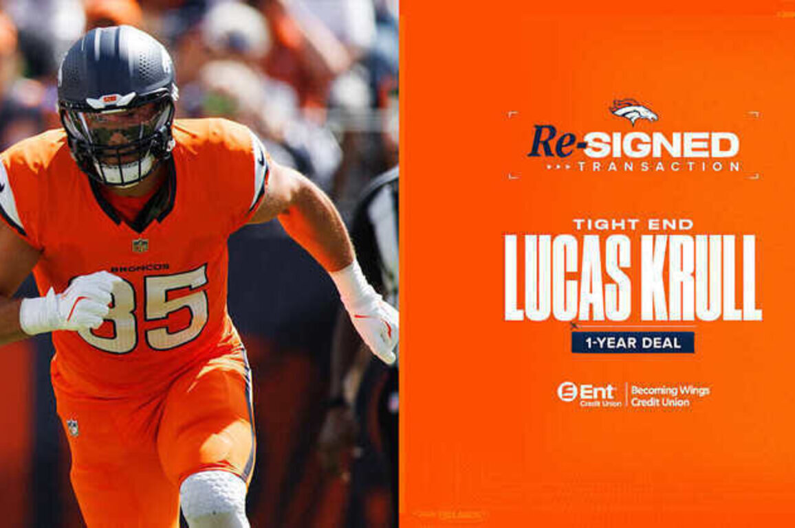 Broncos re-sign TE Lucas Krull to 1-year contract