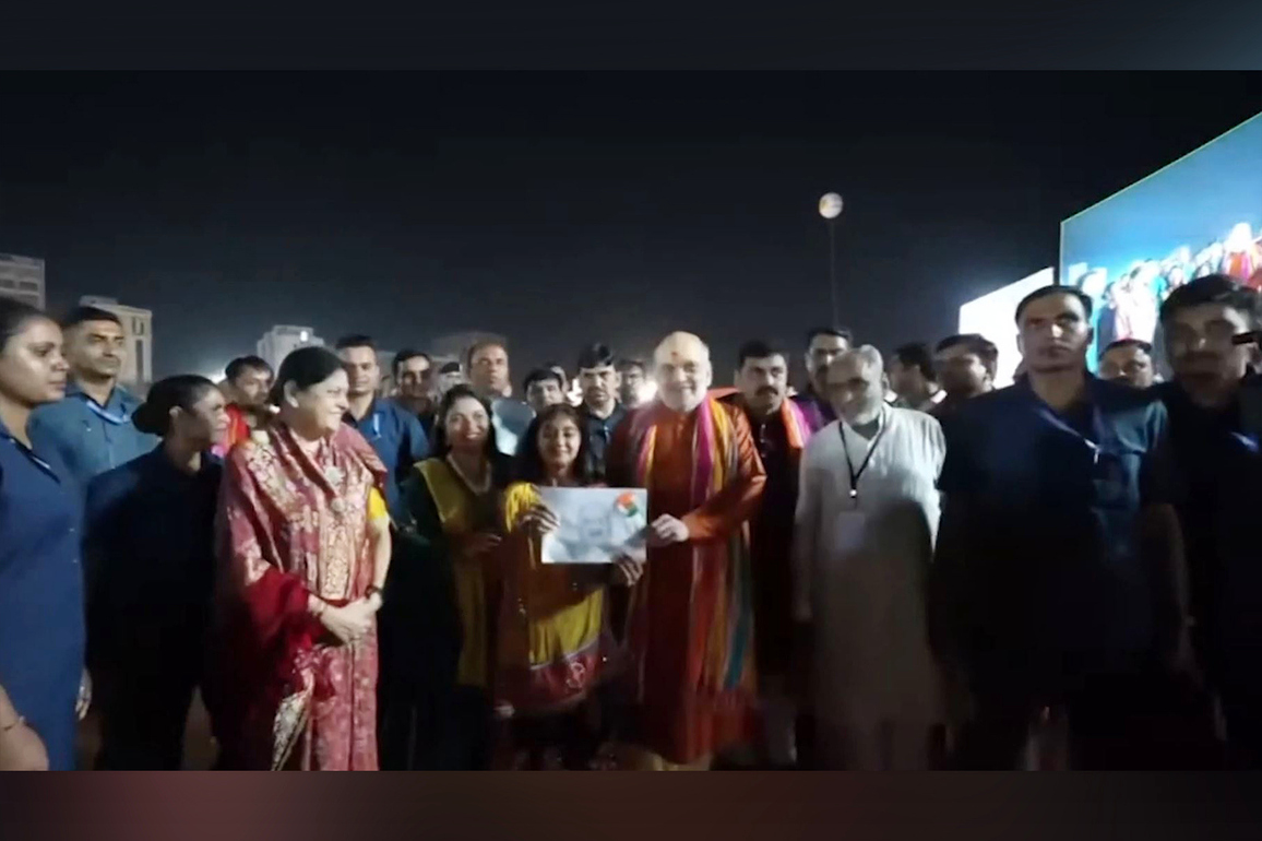 Union Home Minister Amit Shah attends 'Kesariya Garba' Navratri celebration in Gujarat