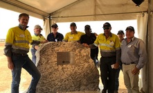  Ken Brinsden (left) and the team at the opening of the mine last week