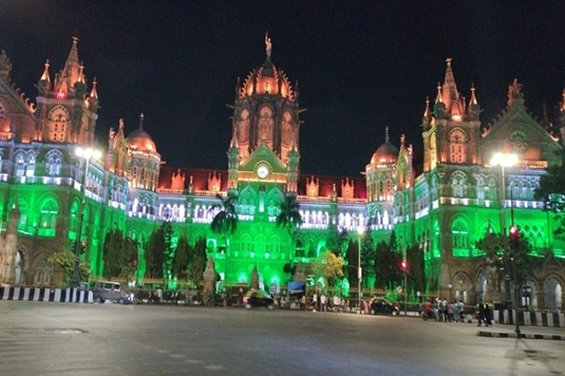 CSMT Mumbai illuminates in Tricolour to celebrate success of Operation Sindoor