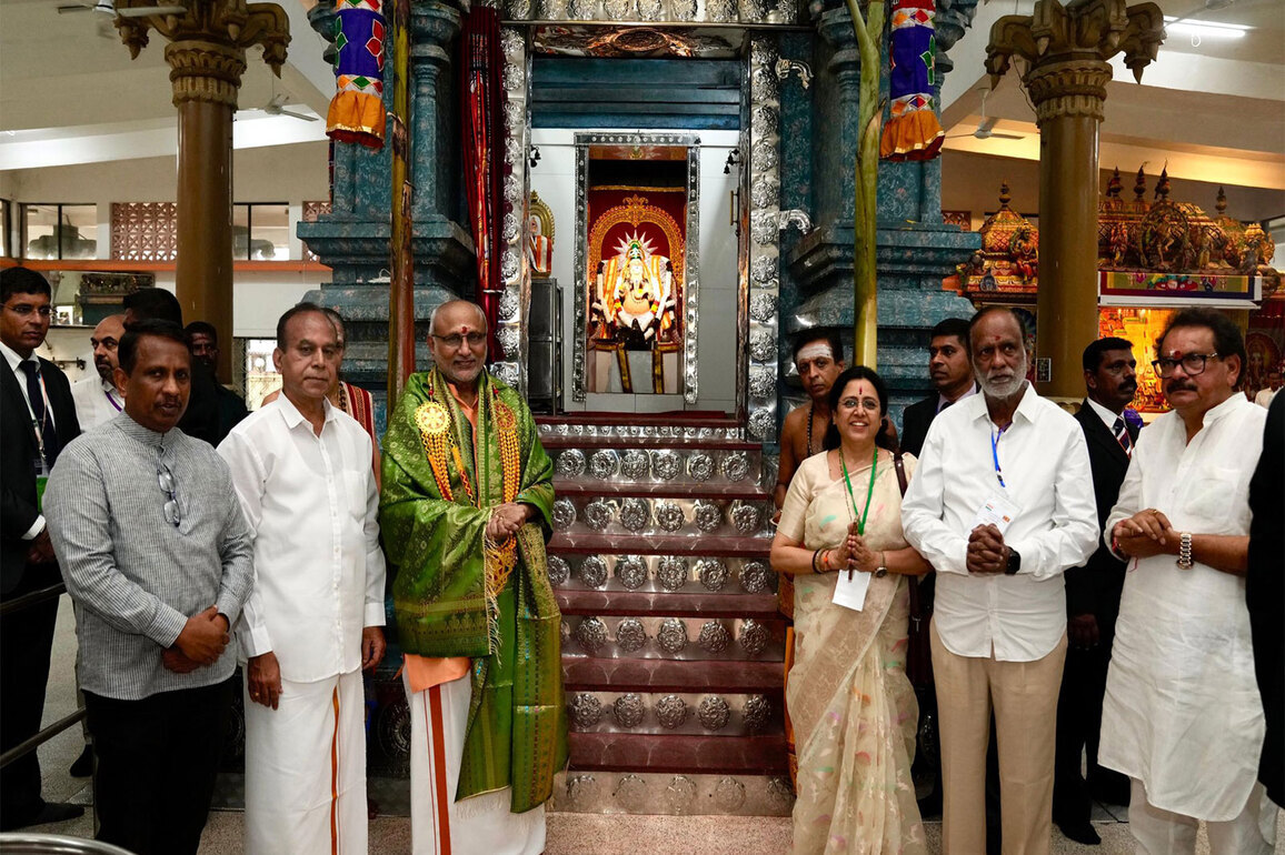 VP Radhakrishnan visits temples in Colombo, highlights civilisational ties
