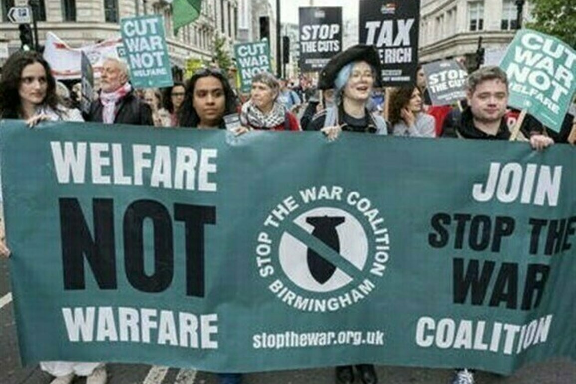 Thousands Rally in London Demanding Welfare Not Warfare