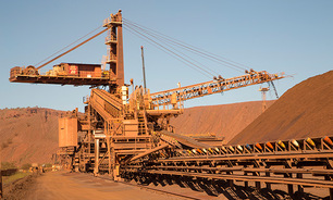 A stacker at Rio Tinto's Paraburdoo mine.