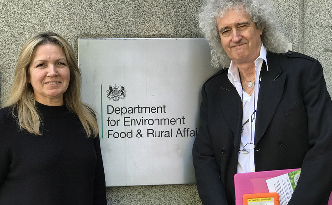 Sir Brian May with Anne Brummer, chief executive of the Queen guitarist's Save-Me foundation 