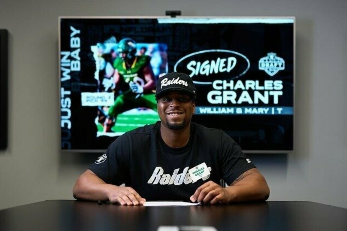 Raiders sign third-round pick T Charles Grant