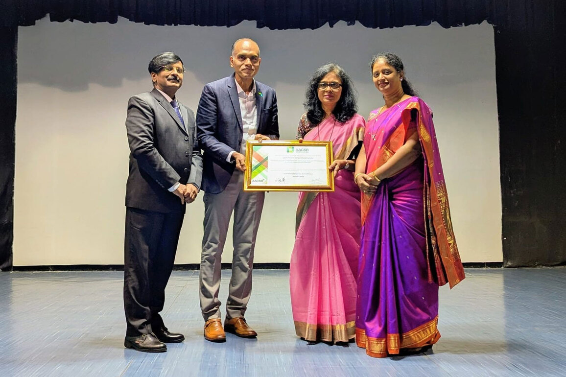 SCMHRD Receives the AACSB Re-Accreditation Certificate at a Ceremony on October 1, 2025