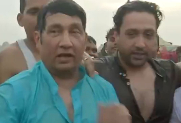 Shekhar Suman, son Adhyayan take holy dip at Maha Kumbh