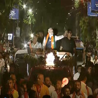 PM Modi holds roadshow in North Kolkata