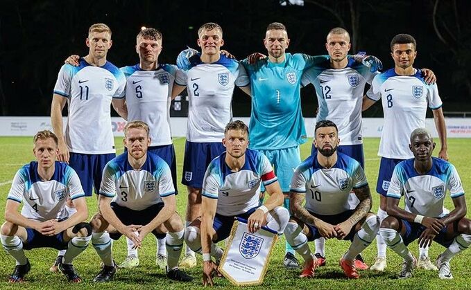 The England World Deaf Football Championship squad (Ellis McLean in back row far right)