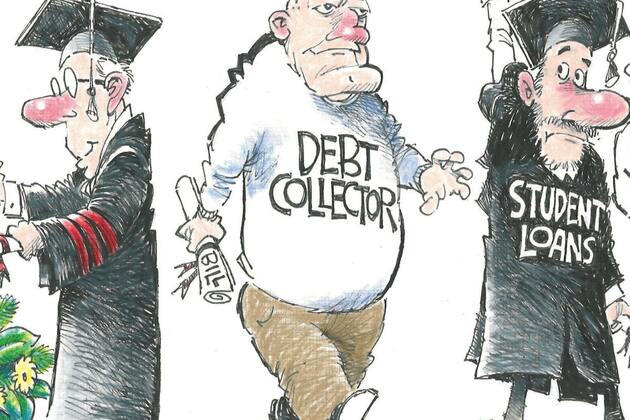 Editorial cartoon- John Darkow on graduation