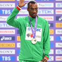 (SP)JAPAN-TOKYO-ATHLETICS-WORLD ATHLETICS CHAMPIONSHIPS-MEN'S TRIPLE JUMP-AWARDING CEREMONY