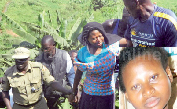 Poliisi ng’esaggula ensiko e Kireka Natukunda (gwe bakutte) gye yasoose okubalimba nti gy’asudde omwana. Mu katono bw’afaanana. Poliisi ng’esaggula ensiko e Kireka Natukunda (gwe bakutte) gye yasoose okubalimba nti gy’asudde omwana. Mu katono bw’afaanana.