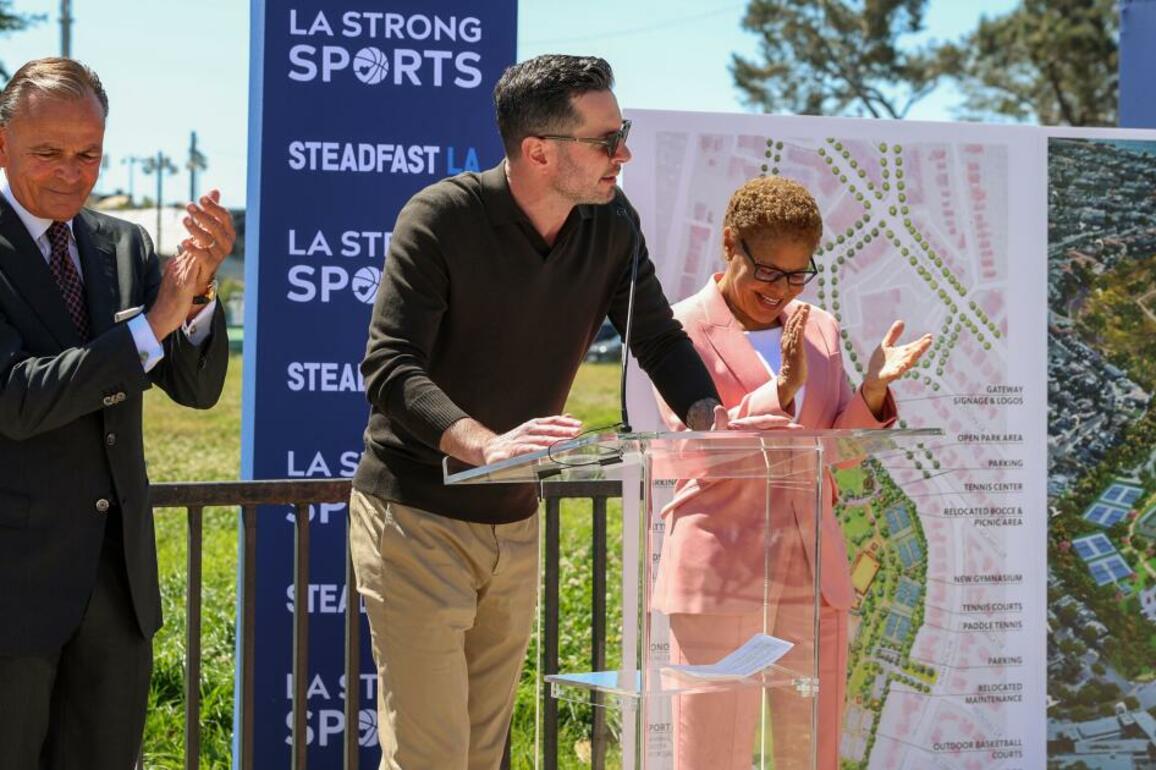 Setting aside differences, Bass and Caruso work together on Palisades rebuilding