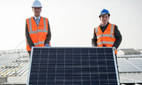 Shining return from solar panels for Wolseley UK