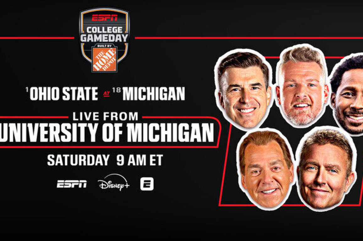 ESPN's College GameDay Built by The Home Depot goes to 'The Game' to spotlight No. 1 Ohio State at No. 18 Michigan in Ann Arbor