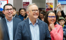 PM Anthony Albanese in Perth at the weekend with local MP Patrick Gorman and federal resources minister Madeleine King