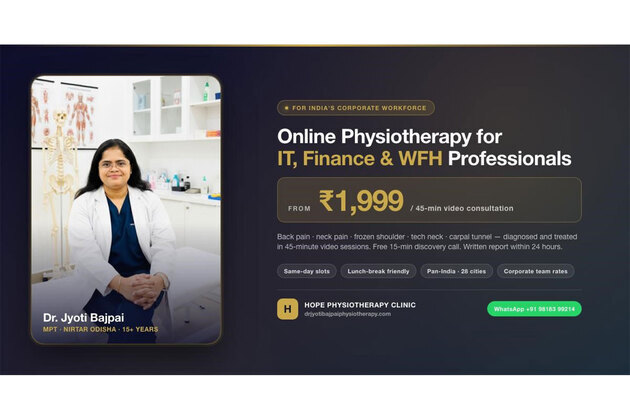 Dr. Jyoti Bajpai Launches Rs 1,999 Online Physiotherapy for IT, Finance and WFH Professionals Battling Desk Pain