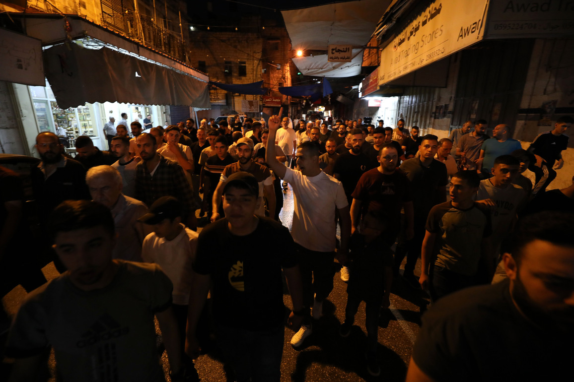 MIDEAST-WEST BANK-NABLUS-PROTEST