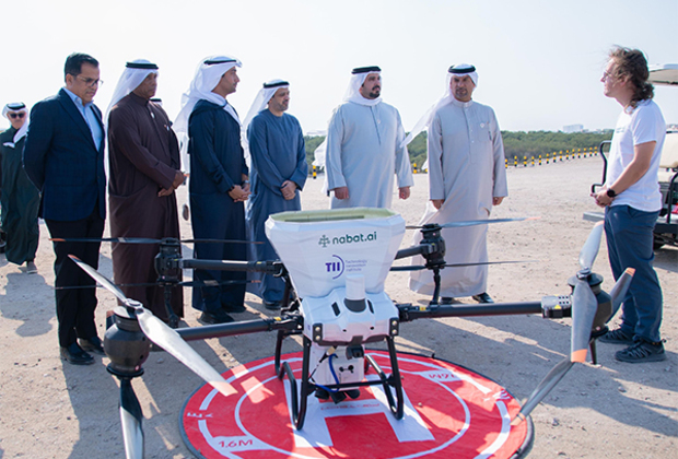 Environment Agency- Abu Dhabi showcases innovative use of drones to plant mangroves in Bahrain