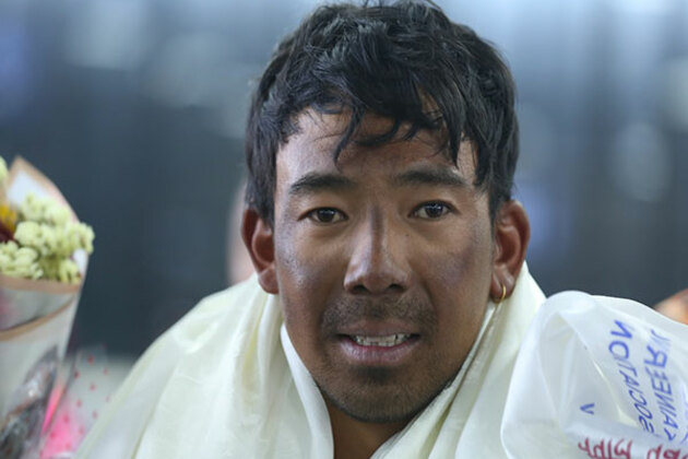 Nepali climber Tashi Gyalzen Sherpa, who summited Everest 4 times in 15 days, receives heroic welcome