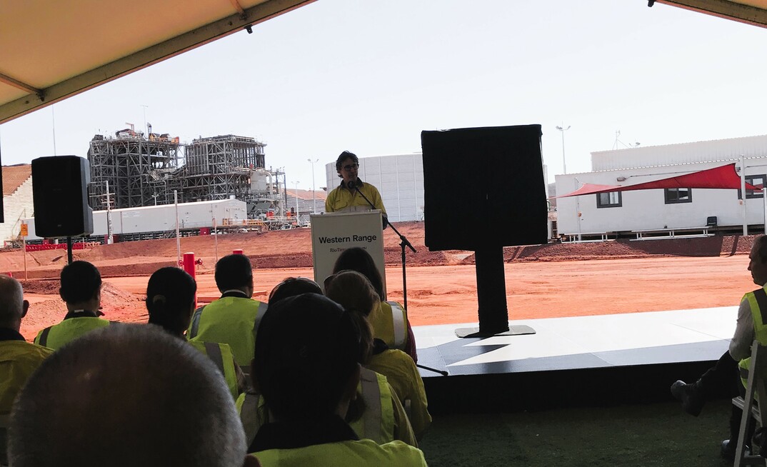 Rio Tinto's Simon Trott at the opening of Western Range in June 2025.