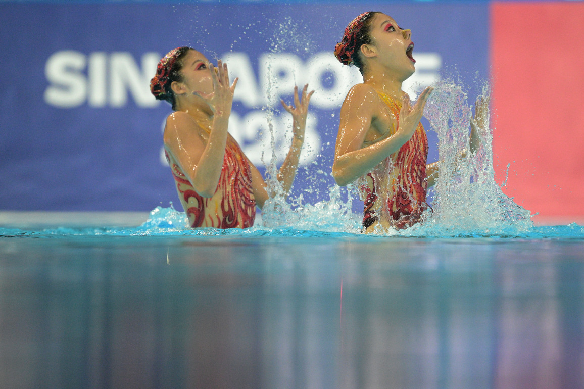 (SP)SINGAPORE-WORLD AQUATICS CHAMPIONSHIPS-ARTISTIC SWIMMING-WOMEN DUET TECHNICAL