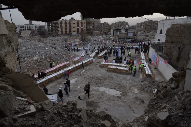 SYRIA-DAMASCUS-MASS-IFTAR AMID RUINS