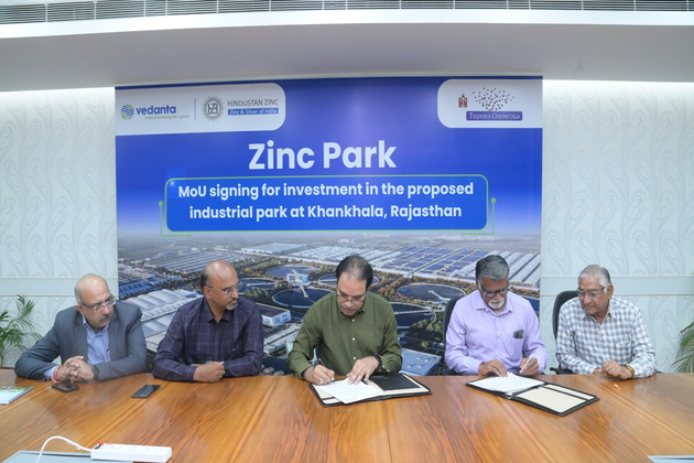 Hindustan Zinc Limited signs MoU with Tripura Group to operationalize company's flagship manufacturing unit within Zinc Park in Rajasthan