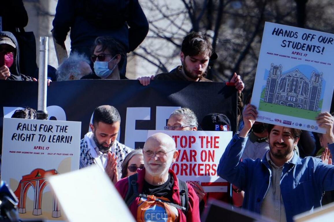 Feature: Rally against U.S. federal policies targeting higher education staged in New York City