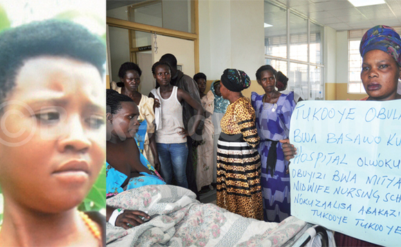 Nansubuga eyafudde. Ku ddyo, abatuuze nga beekalakaasizza mu ddwaaliro. Nansubuga eyafudde. Ku ddyo, abatuuze nga beekalakaasizza mu ddwaaliro.