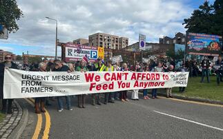 Farmers lead Trailer of Truth through Liverpool as Labour Party Conference gets underway