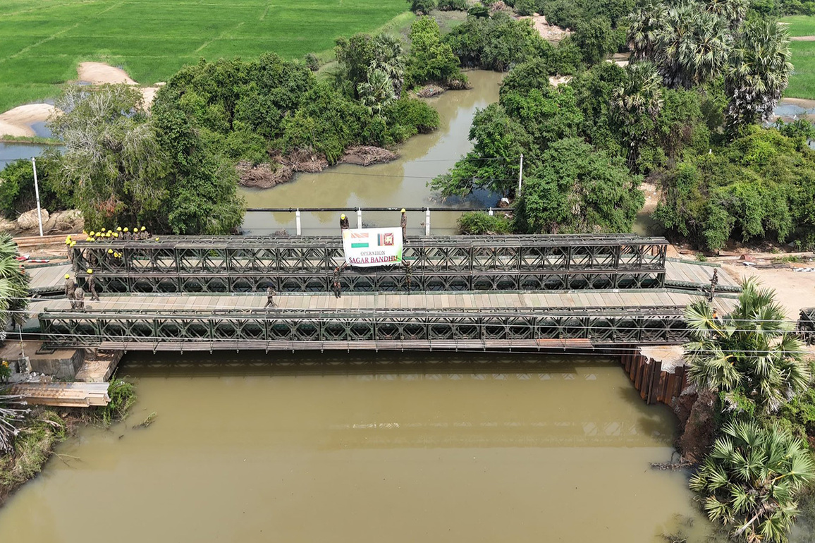 India installs 120-foot bailey bridge in Sri Lanka's Kilinochchi District