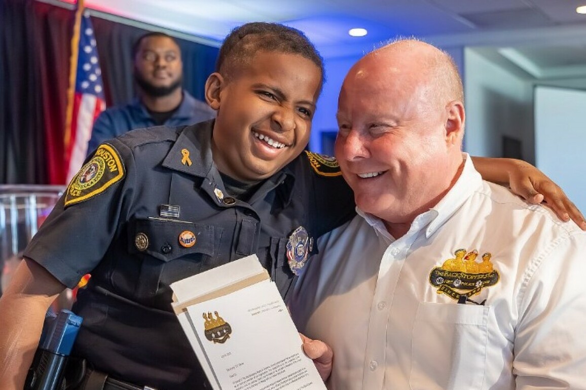 Photos- Devarjaye DJ Daniel reaches goal of being sworn in by 1,000 police departments