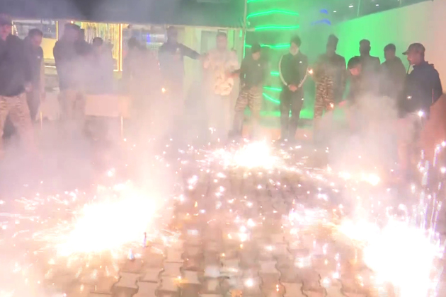 CRPF jawans celebrate Diwali away from family in J-K's Anantnag