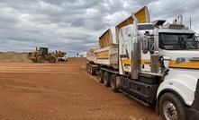 Ore being hauled from Gibraltar to Higginsville