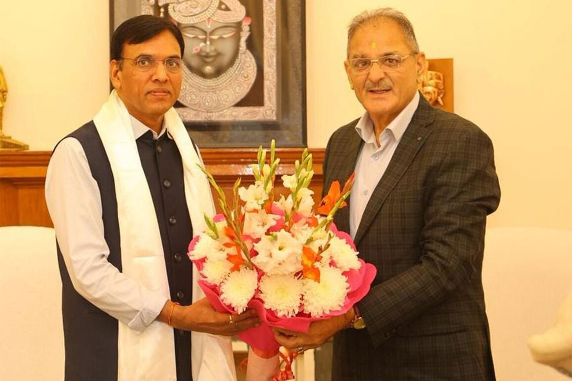 Ladakh LG Kavinder Gupta meets Union Minister Mansukh Mandaviya in New Delhi