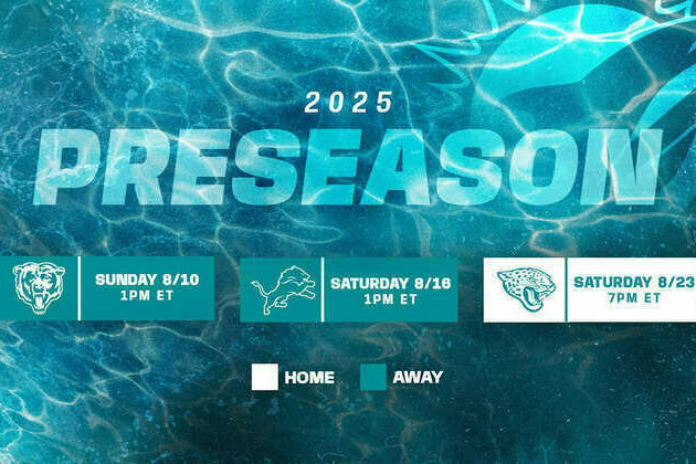 Dolphins Announce 2025 Preseason Schedule