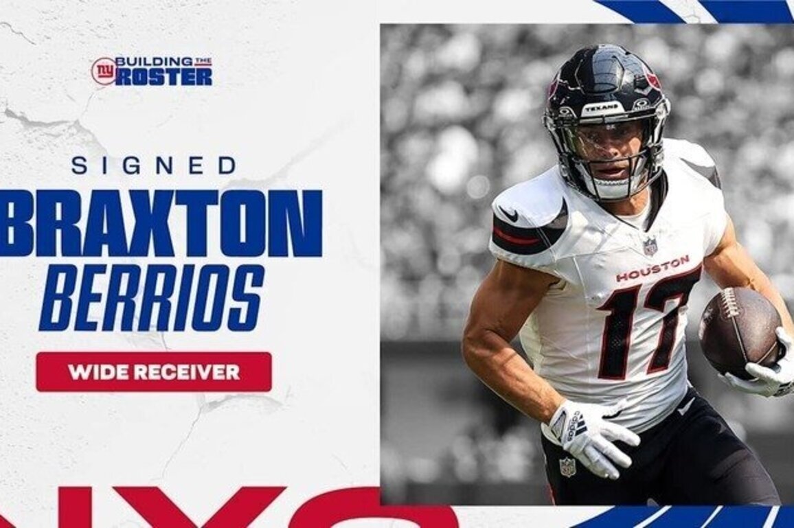 Giants sign wide receiver Braxton Berrios