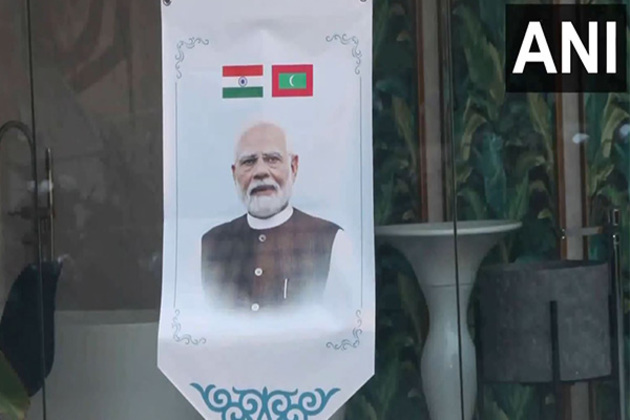 Male decked up with banners, Indian flags ahead of PM Modi's arrival
