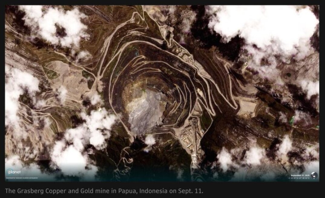 Freeport McMoRan's Grasberg from the sky