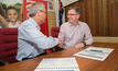 City of Karratha Mayor Peter Long and Rio Tinto Iron Ore chief Chris Salisbury renewing the five-year CISP extension in October 2017