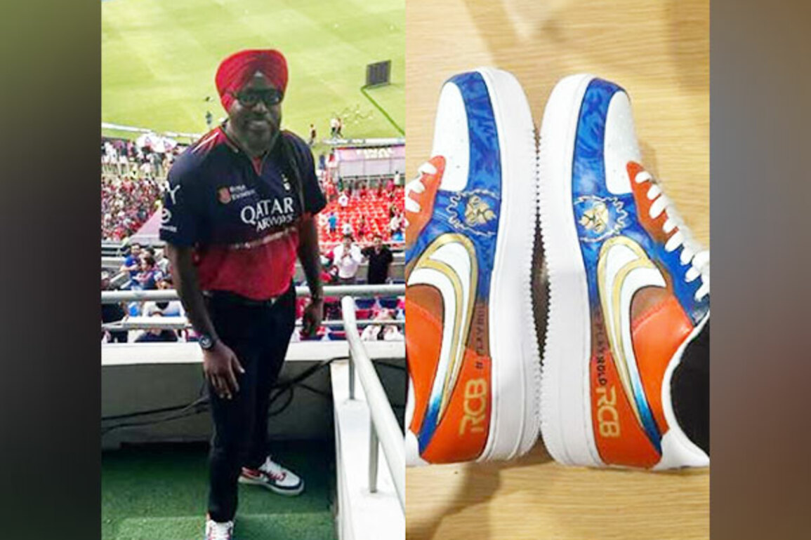 Chris Gayle's viral look: Turban for PBKS, jersey for RCB ahead of IPL 2025 final