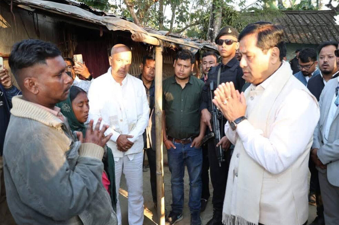 Sarbananda Sonowal visits bereaved families in Tinsukia, reviews rescue efforts after Anjaw tragedy