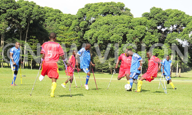 PWDs beat the non-disabled in a football match PWDs beat the non-disabled in a football match