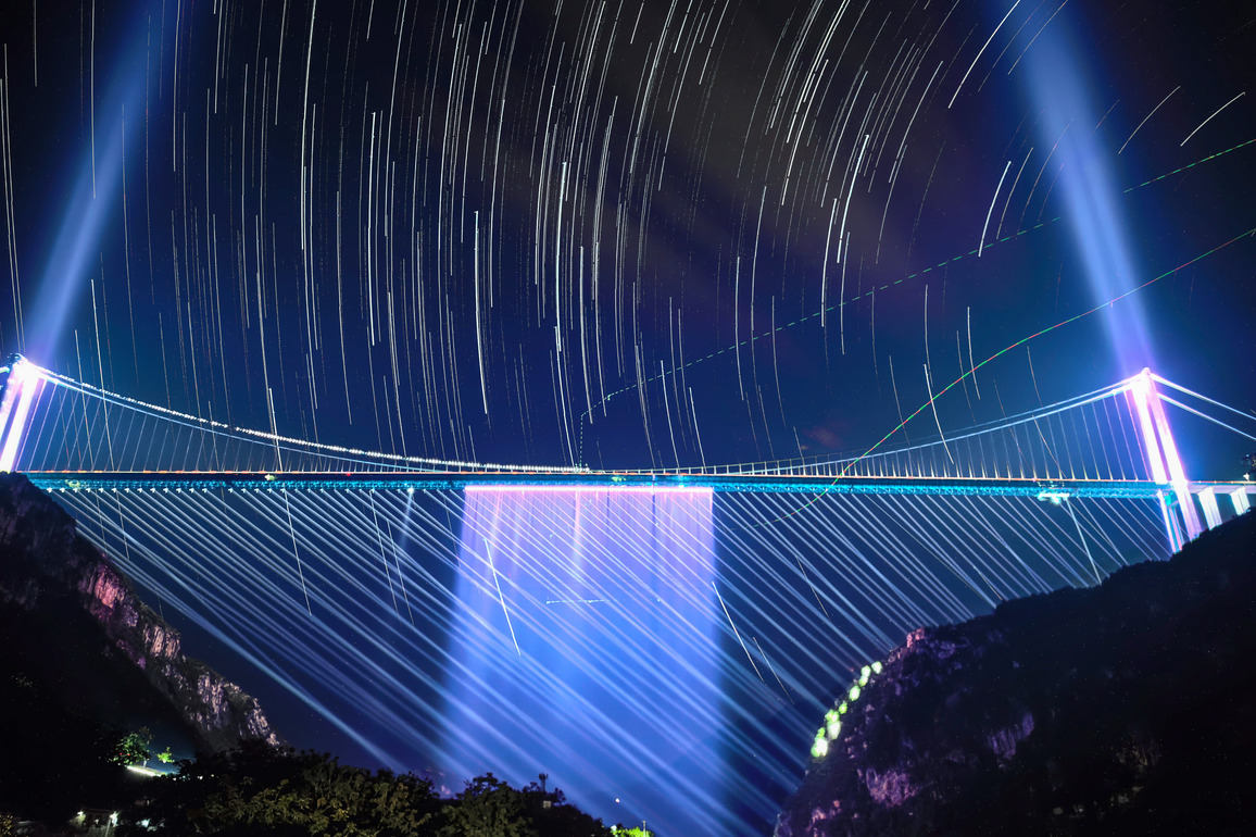 CHINA-GUIZHOU-HUAJIANG GRAND CANYON BRIDGE-NIGHT VIEWS (CN)